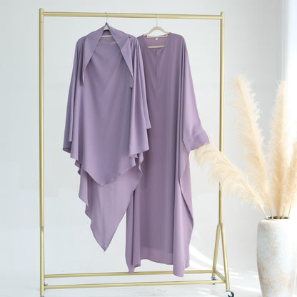 TY-595 Oversized Solid Color Batwing Sleeve Long Robe With Headscarf