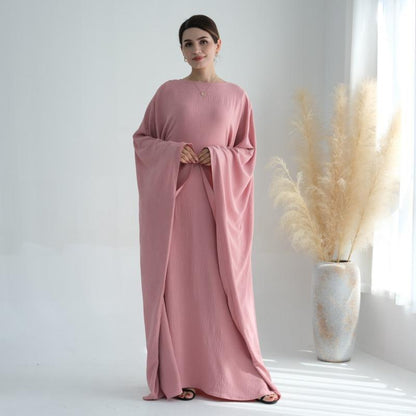 TY-602 Abaya Party Dress With Cinched Waist And Batwing Sleeves