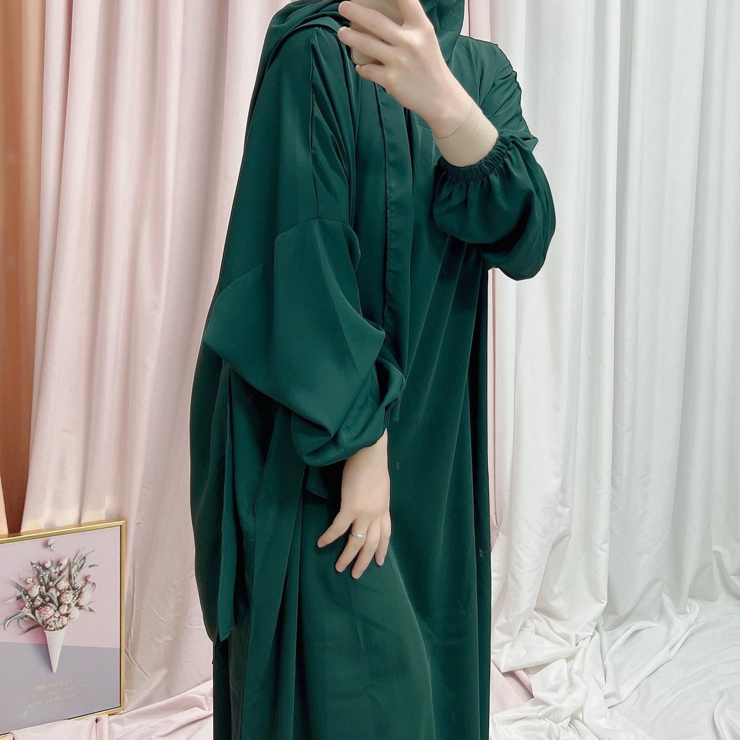 TY-599 Premium Abaya Dress With Attached Hijab
