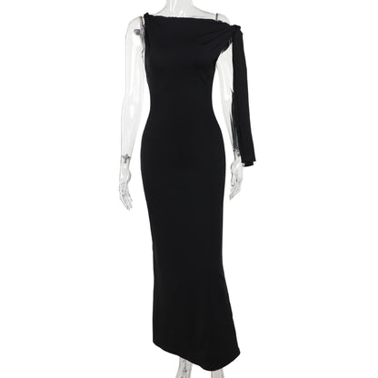GUJI—49 2024 New Style Elegant And Sexy Bodycon Maxi Dressfashion Dress Shopping Date Dress halter regular casual dresses