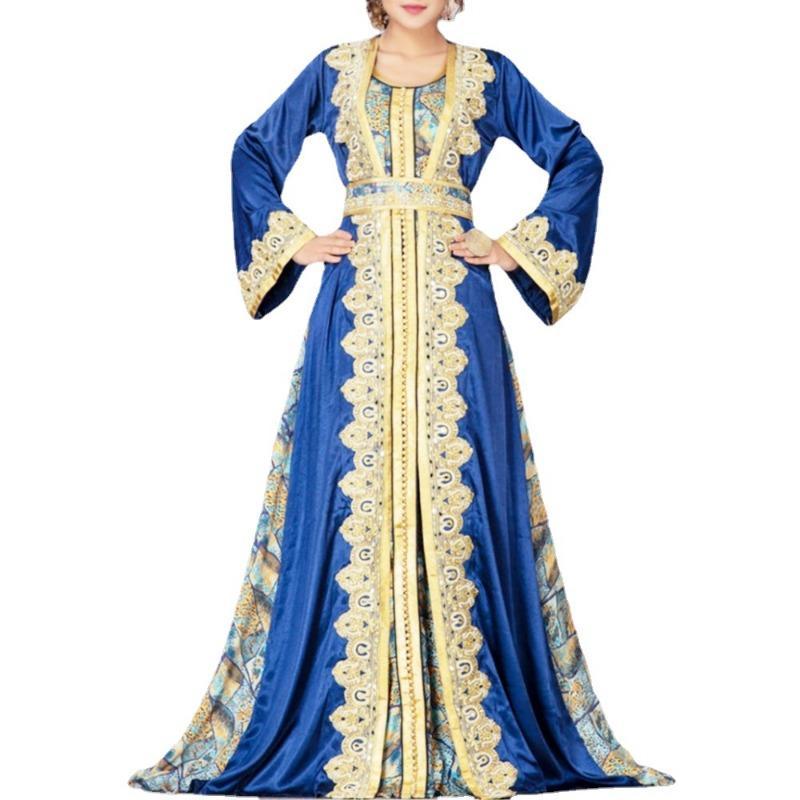 TY-479 Women's Long Sleeve Printed Maxi Dress