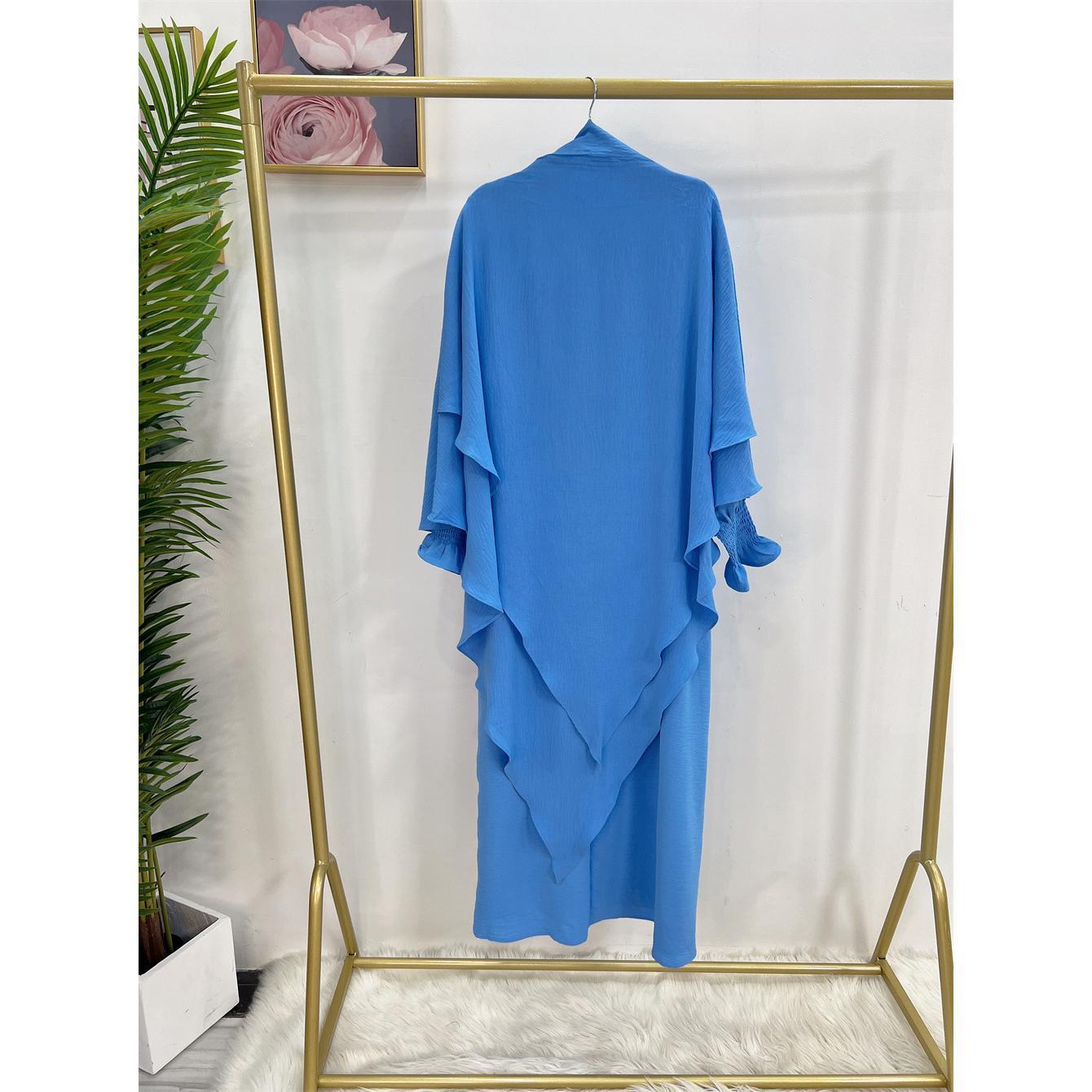 TY-601 High-Quality Solid Color Abaya Dress With Hijab