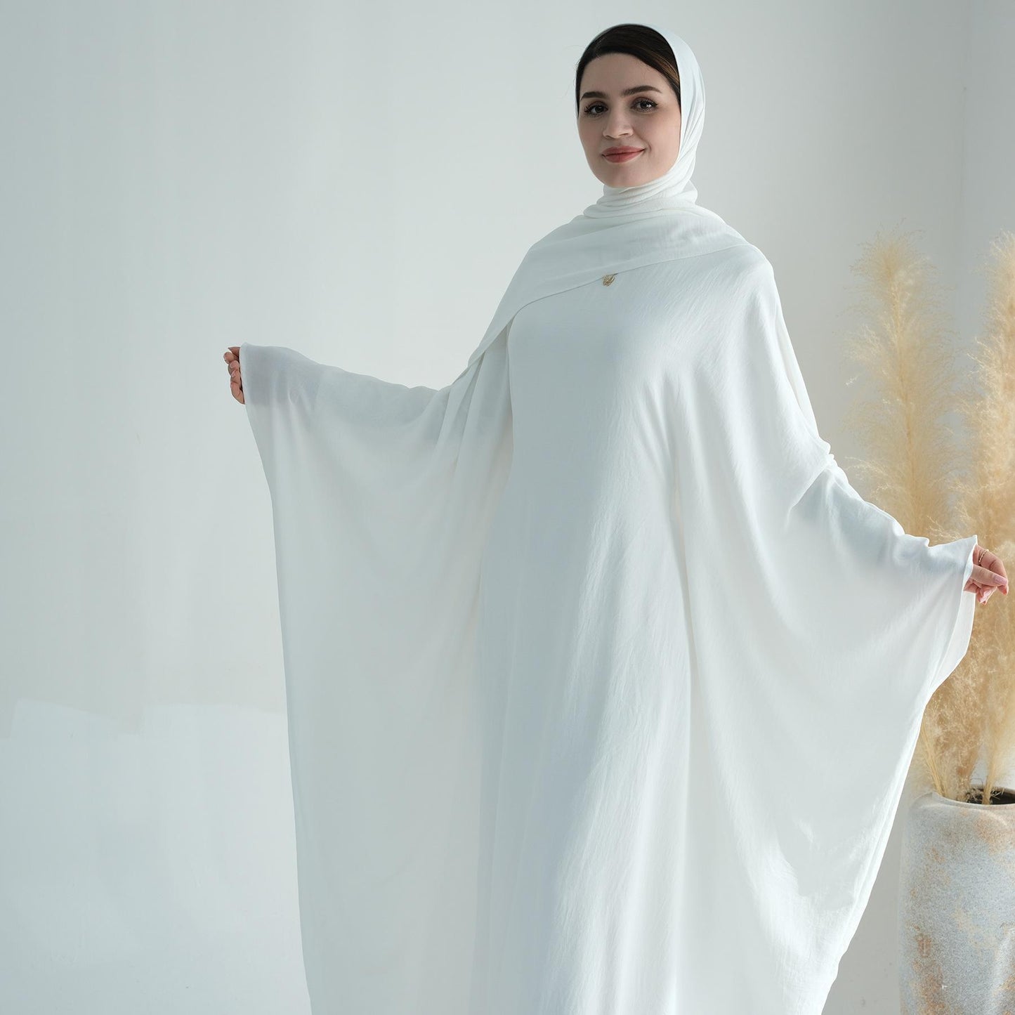 TY-602 Abaya Party Dress With Cinched Waist And Batwing Sleeves