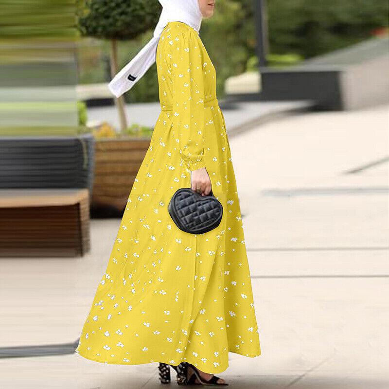 GUJI—166 Autumn Floral Swing Dress With Polka Dot Print Long Sleeves, Elegant Round Neck Floral Dress Off Shoulder Sexy Formal Dresses Fashion oy s beauty regular sleeve modern
