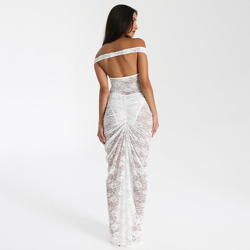 GUJI—362 Off-Shoulder Jumpsuit And High Waist Long Skirt Set