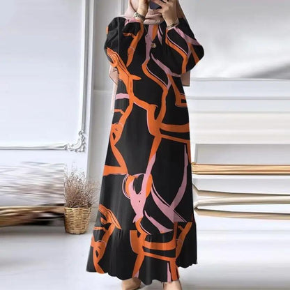 ZM-3 2024 Women's Long Gown - New Spring/Autumn Fashion Puff Sleeve Vintage Pocket Ruffled Hem Dress Pretty Dressfashion Goddess Dress Occasion Dress Dresses One Shoulder