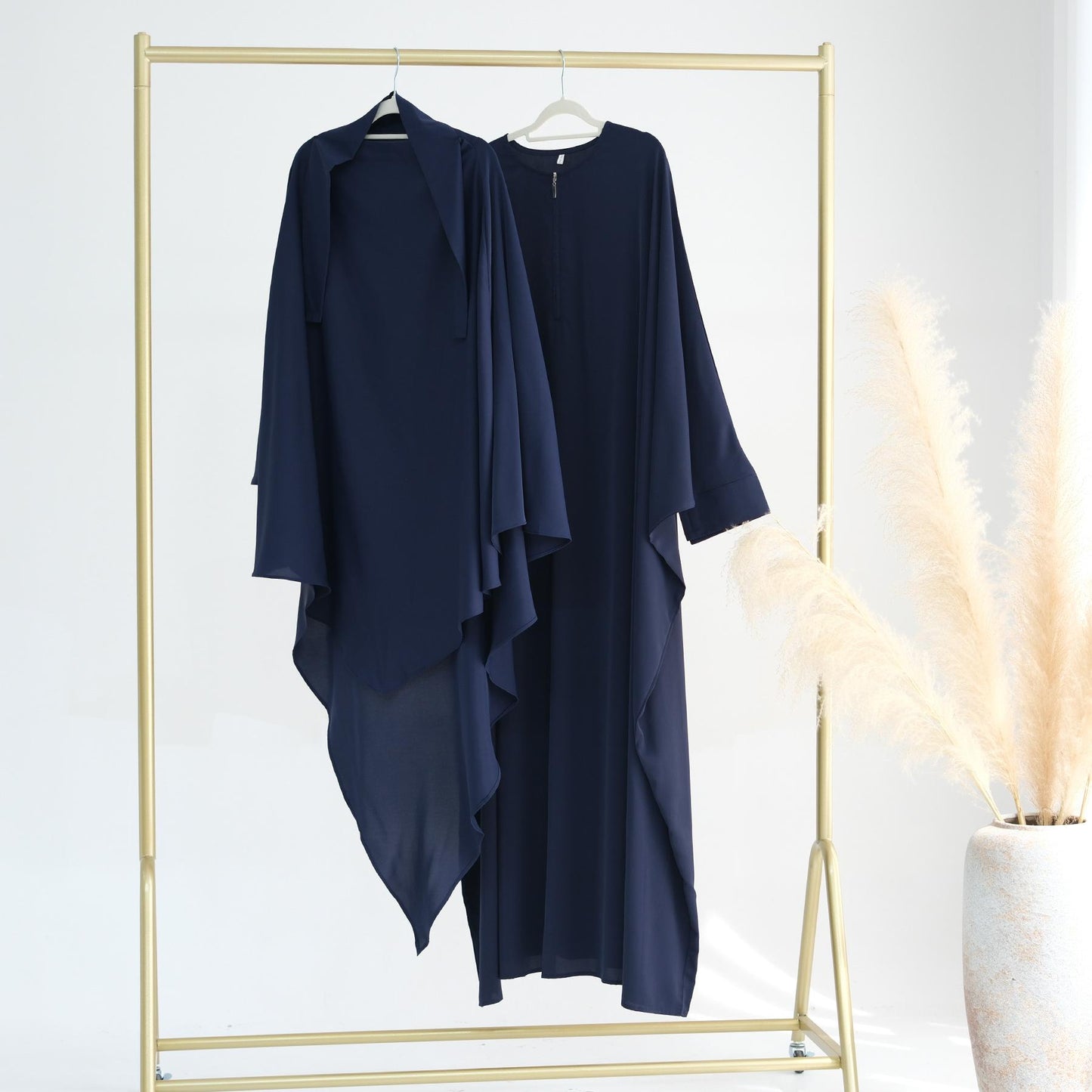 TY-595 Oversized Solid Color Batwing Sleeve Long Robe With Headscarf