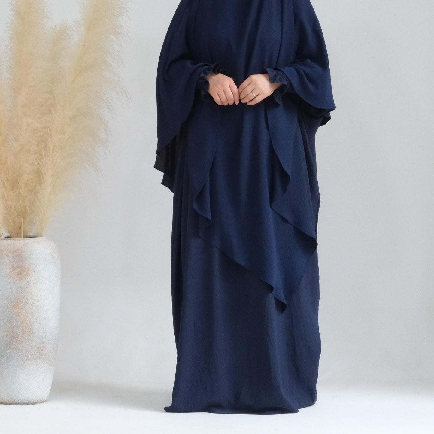 TY-612 Solid Color Batwing Dress