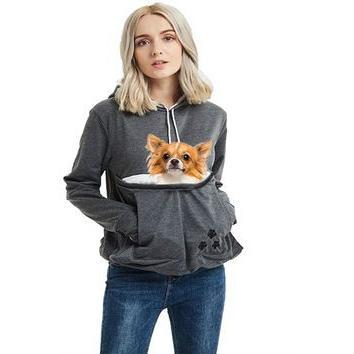GUJI—334 Embroidered Hoodie With Large Pockets