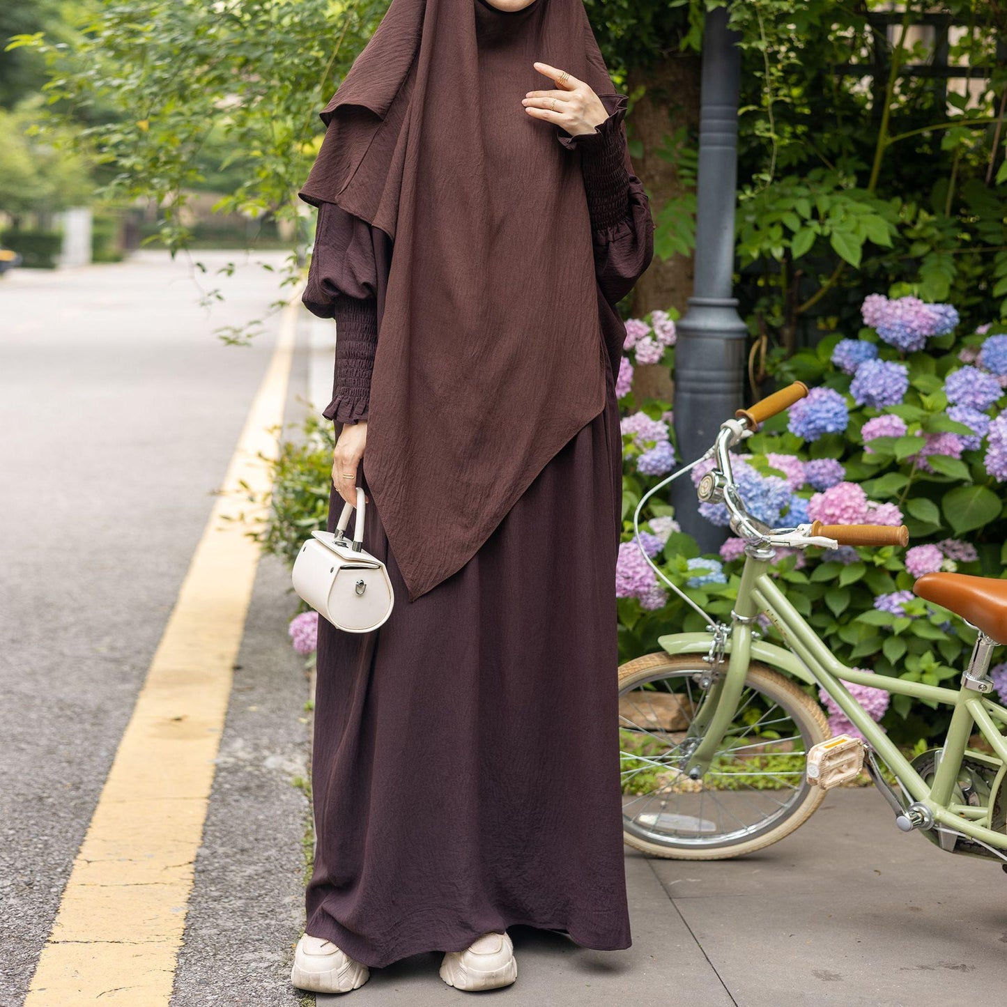 TY-612 Solid Color Batwing Dress