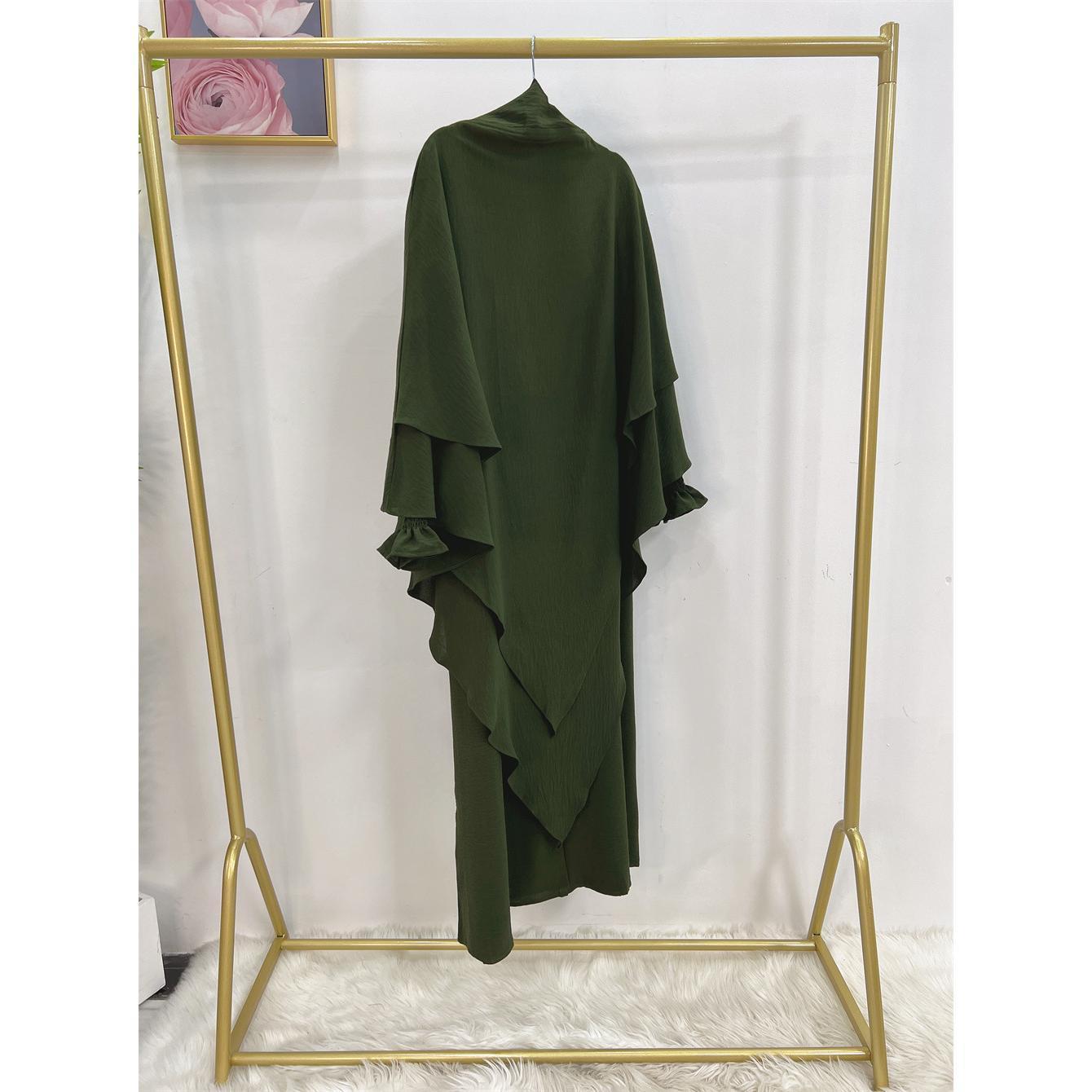 TY-601 High-Quality Solid Color Abaya Dress With Hijab