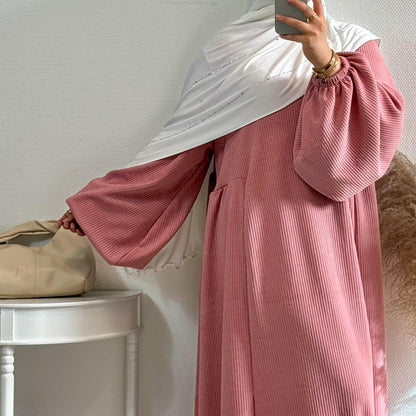 TY-596 Abaya Loose-Fit Casual Dress With Flared Skirt