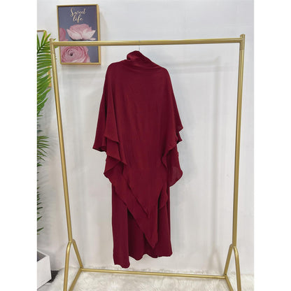 TY-601 High-Quality Solid Color Abaya Dress With Hijab
