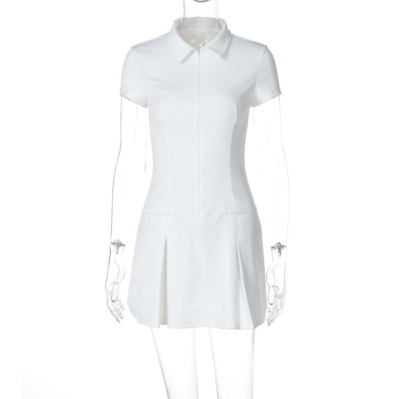 GUJI—211 Summer New Women's Fashion Temperament Sleeveless Slim Waist Pleated Dress Breathable Casual Womenswear