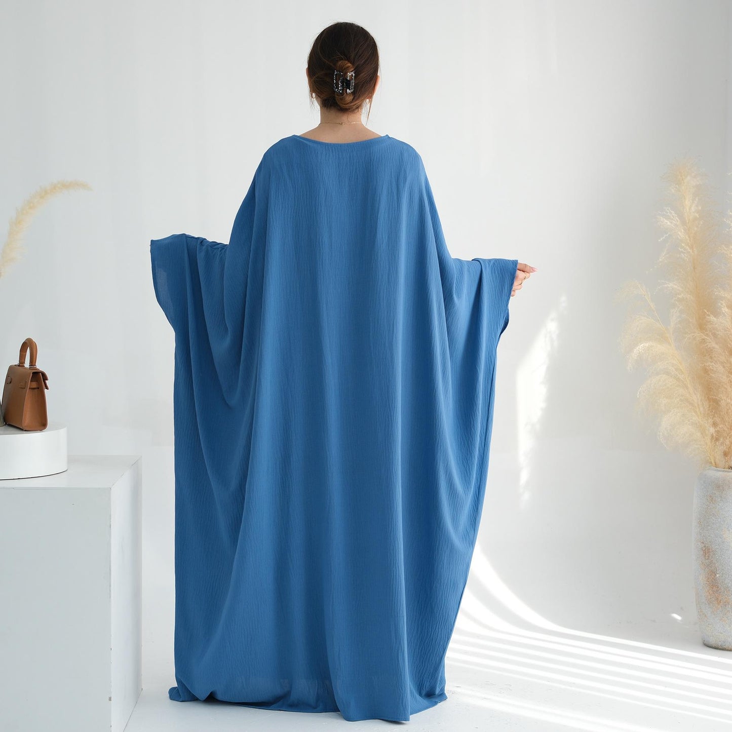 TY-602 Abaya Party Dress With Cinched Waist And Batwing Sleeves