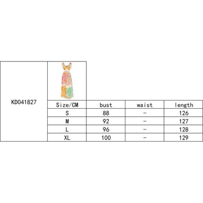 GUJI—44 Hot-Selling Elegant Flutter Sleeve V-Neck Waist-Tightening Slimming A-Line Printed Midi Dress For Beach Vacations Fashion free people