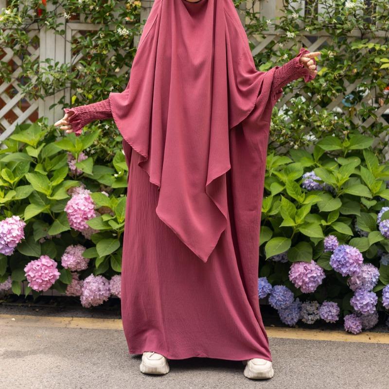 TY-612 Solid Color Batwing Dress