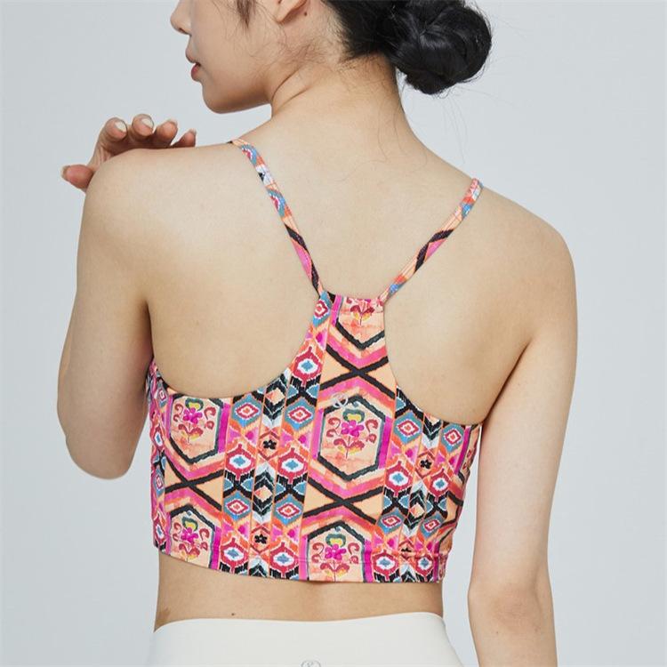 GUJI—-136 Retro Yoga Tank Top Dance Fitness Running Bare Sensation Quick Dry Sports Br Afashion