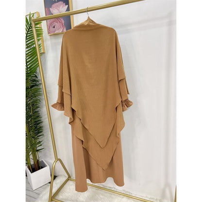 TY-601 High-Quality Solid Color Abaya Dress With Hijab
