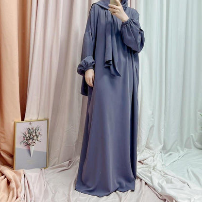 TY-599 Premium Abaya Dress With Attached Hijab