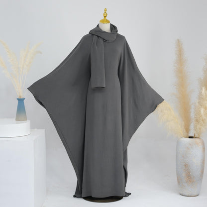 TY-602 Abaya Party Dress With Cinched Waist And Batwing Sleeves