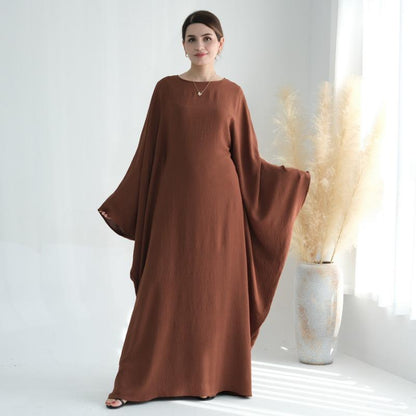 TY-602 Abaya Party Dress With Cinched Waist And Batwing Sleeves