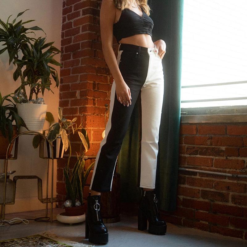 GUJI—22 Women's Fashion Stretch Straight-Leg Washed High Waist Jeans Fashionnovajeans Perfect Denim Casual Low Waist Fashion