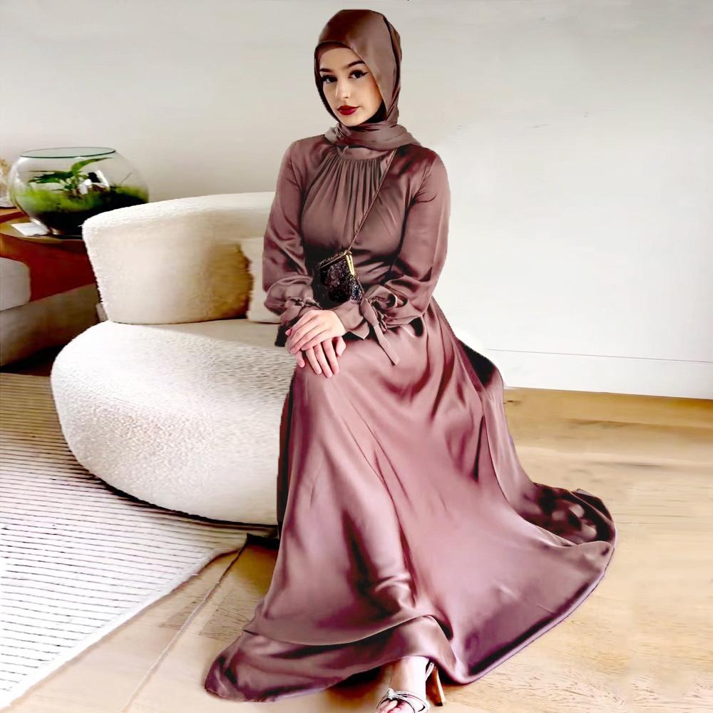 ZM-2 Noble Satin Long Sleeve Gown Pretty Dress Fashion Elegant Long Party Gown