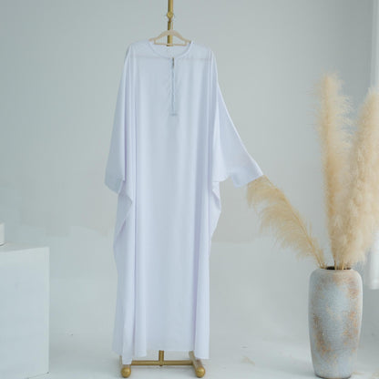 TY-595 Oversized Solid Color Batwing Sleeve Long Robe With Headscarf