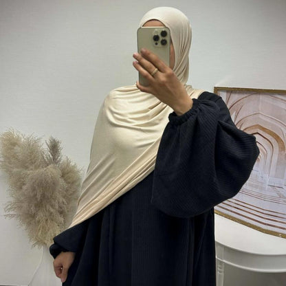 TY-596 Abaya Loose-Fit Casual Dress With Flared Skirt