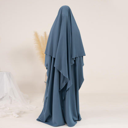 TY-595 Oversized Solid Color Batwing Sleeve Long Robe With Headscarf