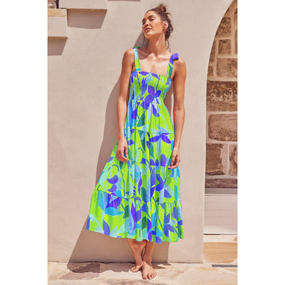 GUJI—246 Sleeveless Printed Maxi Dress rula clothes work dress