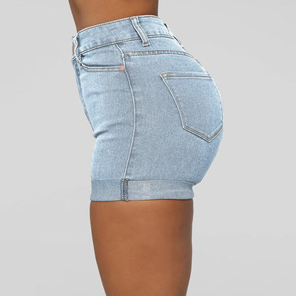 GUJI—215 Women's High-Stretch Butt-Lifting Denim Shorts