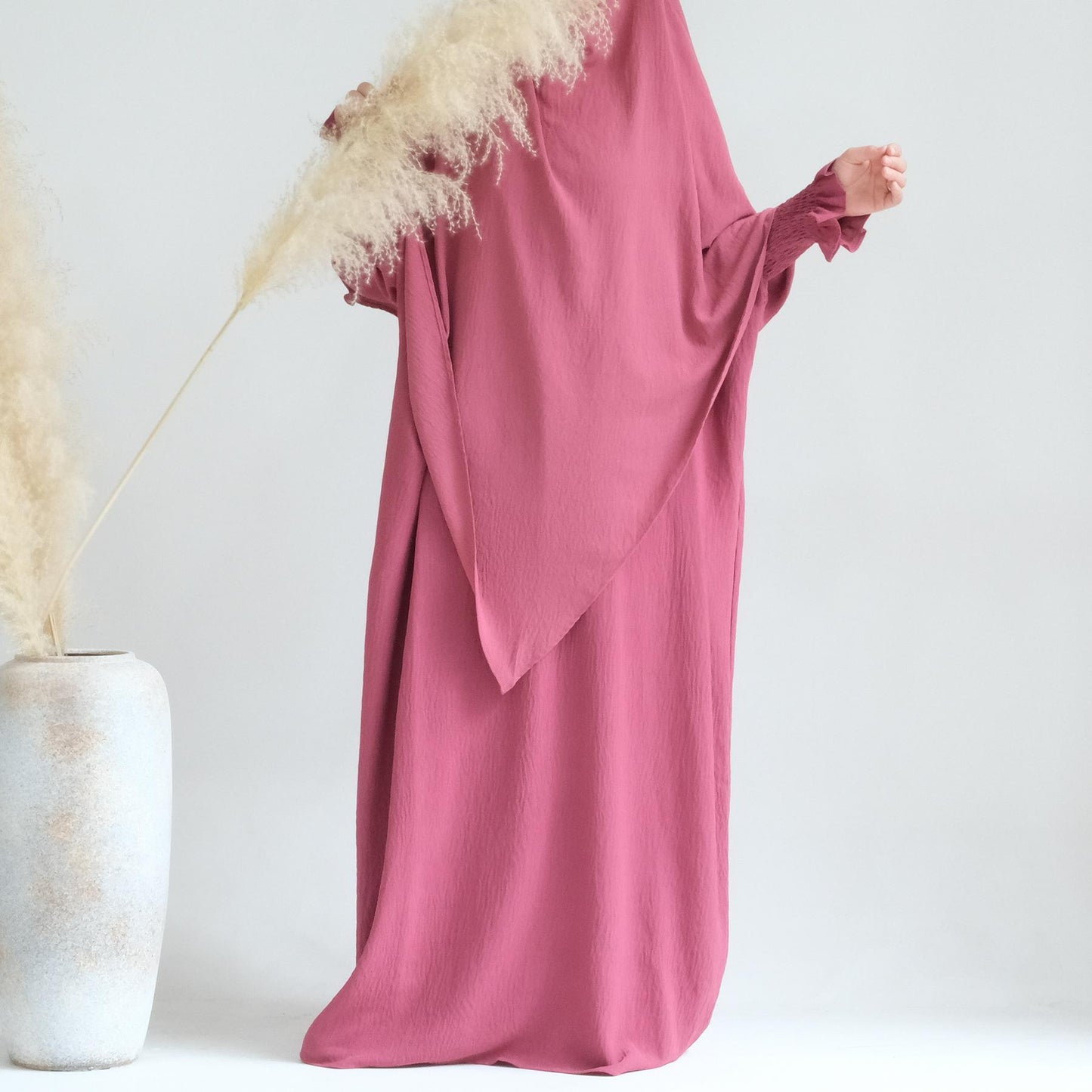TY-612 Solid Color Batwing Dress