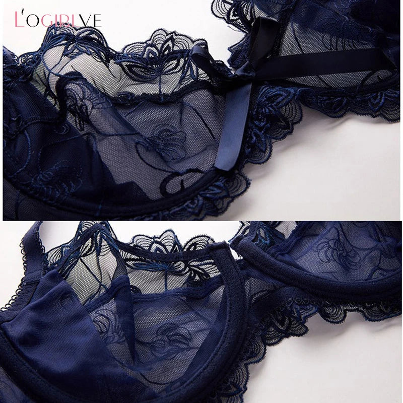Logirlve Sexy Lingerie Female Push Up Bra Sets Seamless Bra For Women's Lace Underwear Two-piece Bralette Woman Set