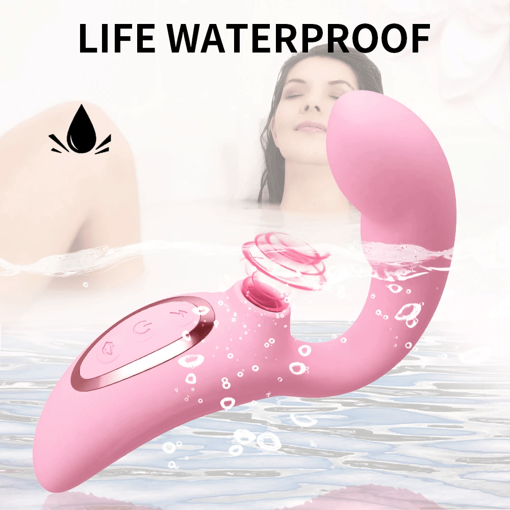 Clit Sucker Dildo Vibrator with Women's Stimulator Licking Nipple Suction Massager Heatable Vagina Masturbator Sex Toy for Woman