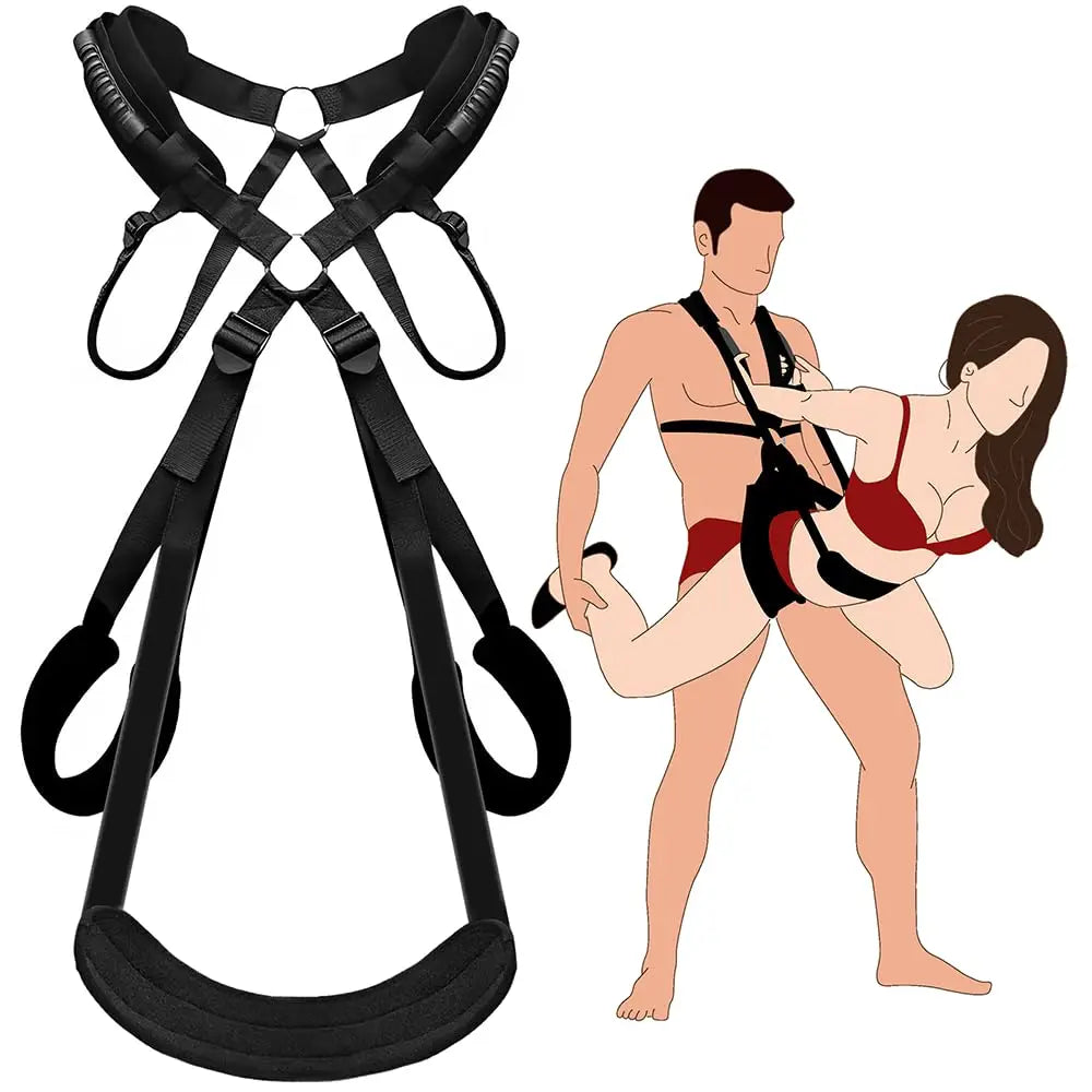 BDSM Bondage Love Slings for Couples Sex Swing Set with Adjustable Strap Adult Sex Toy Soft Plush Padding Mat Sex Restraints Toy
