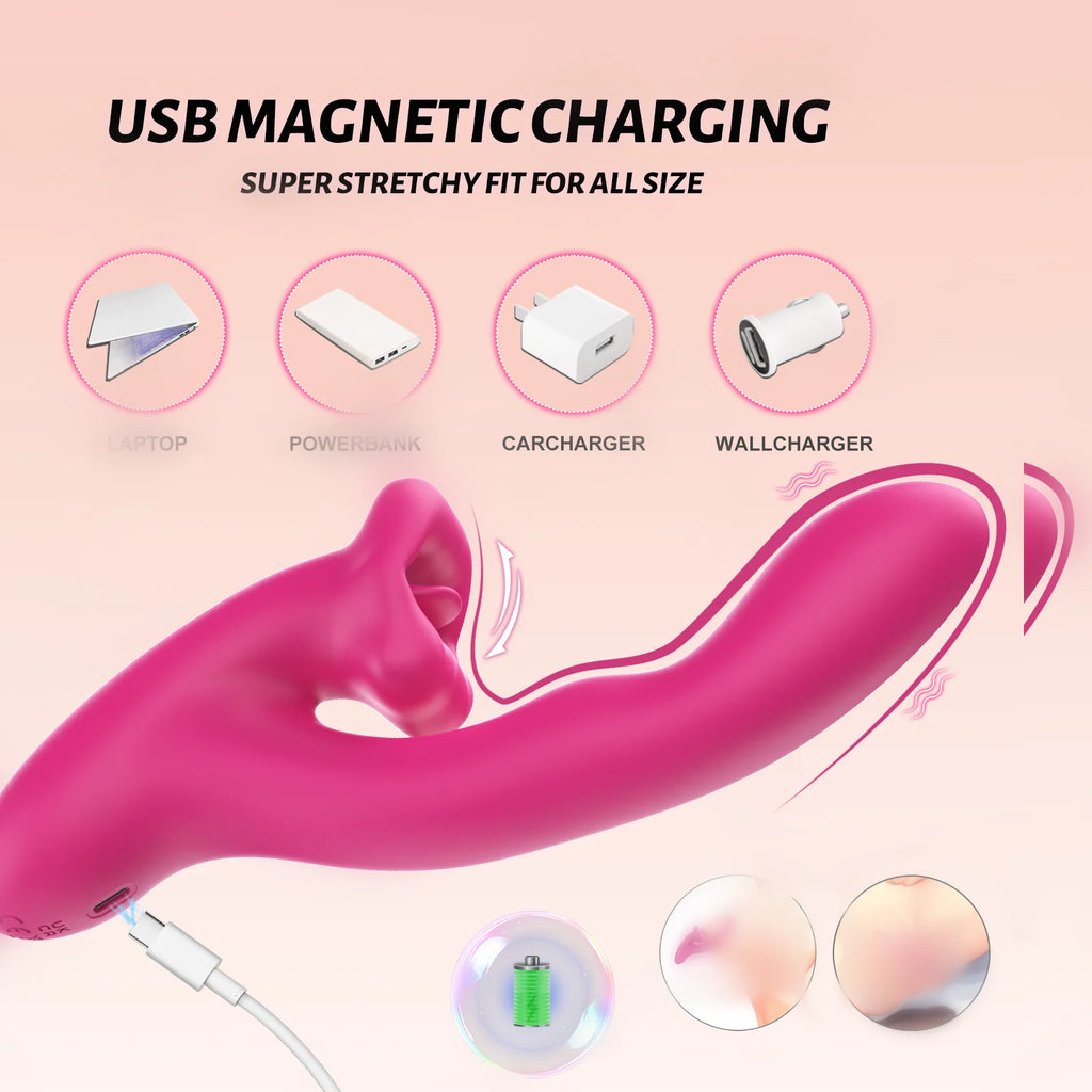 BIUBIU Powerful Vibrator 10 Vibration Modes with Super Suction Lick the Clitoral G Spot Anal Stimulator Wand Sex Toys for Women