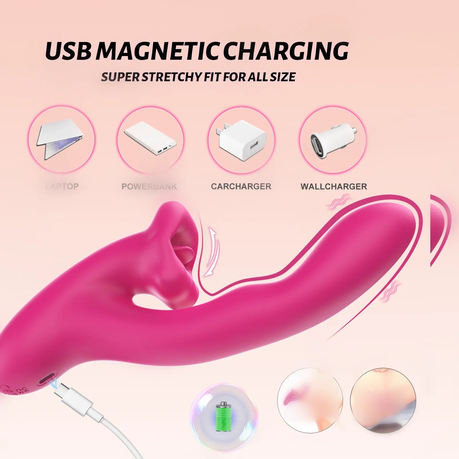 BIUBIU Powerful Vibrator 10 Vibration Modes with Super Suction Lick the Clitoral G Spot Anal Stimulator Wand Sex Toys for Women