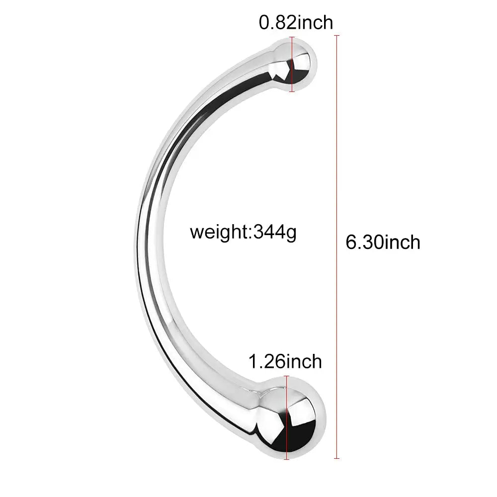 Pure G Spot Metal Wand Anal Prostate Massage Stick,Stimulate Wand Fetish Plug Solid Metal Curved Dual Ended Masturbation Sex To
