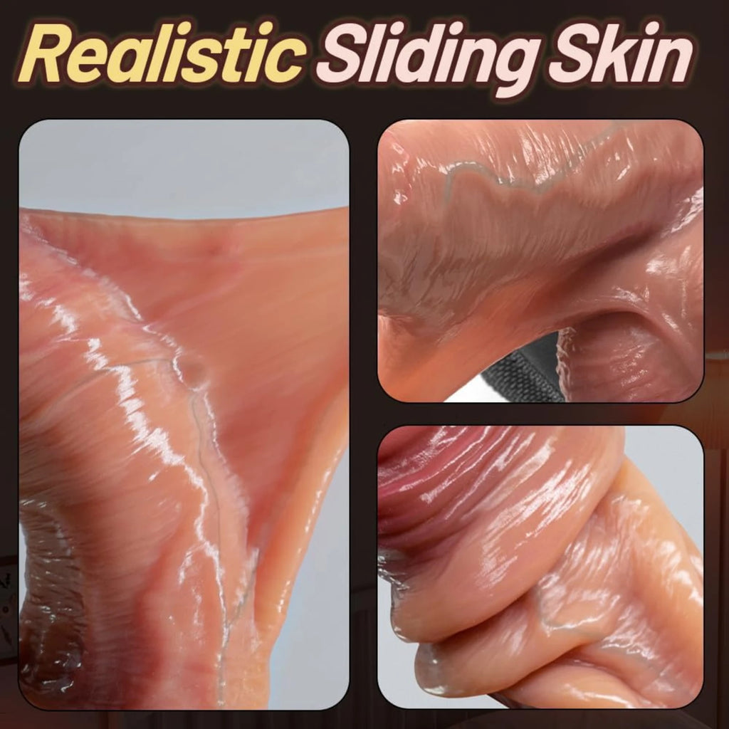 Wearable Realistic Dildo Sliding Skin Testicles Anal Vagina Sexy sex toys Adult Masturbation Big Penis For Women Sex Toys Dildos