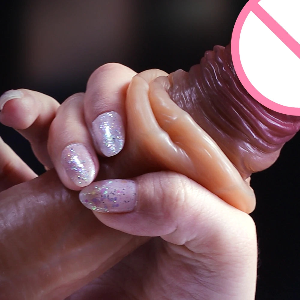 Wearable Realistic Dildo Sliding Skin Testicles Anal Vagina Sexy sex toys Adult Masturbation Big Penis For Women Sex Toys Dildos