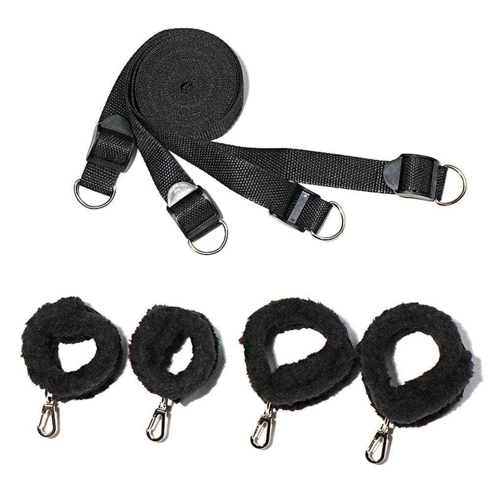 Sex Toys Bed Sex Bondage Kit Restraints Under Mattress Bed Bondage BDSM Set with Handcuff Ankle Cuffs Adult Game Toy for Couples