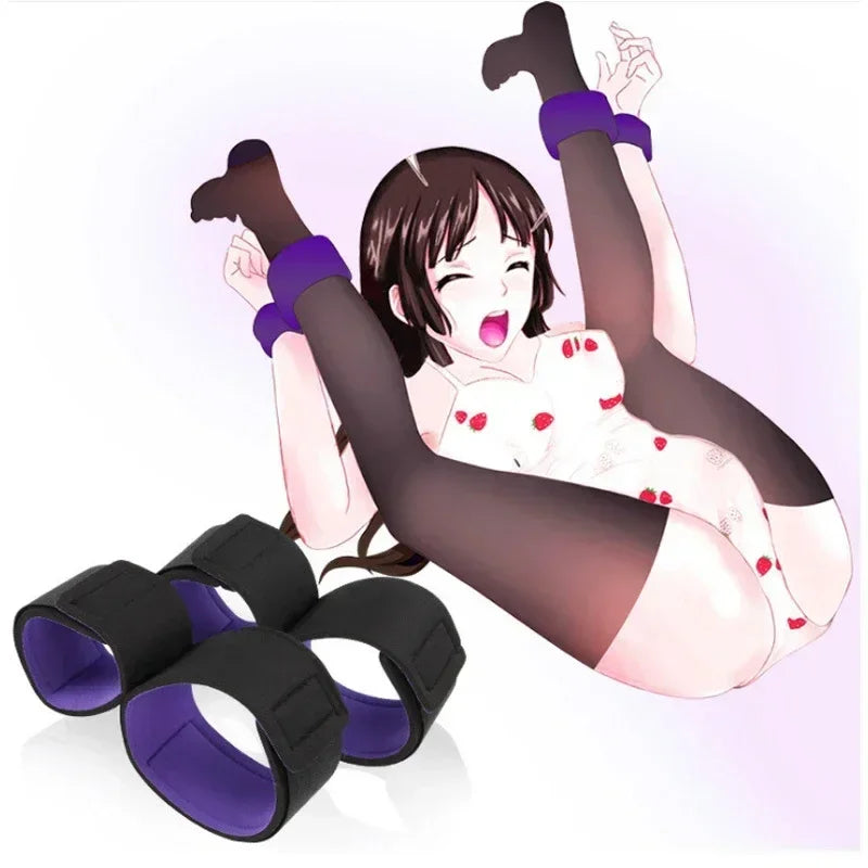Erotic Bondage Sex Toys BDSM Set for Adult Sexy Shop Women Handcuffs Ankle Cuff Restraints Fetish Sex Toy for Couples Game