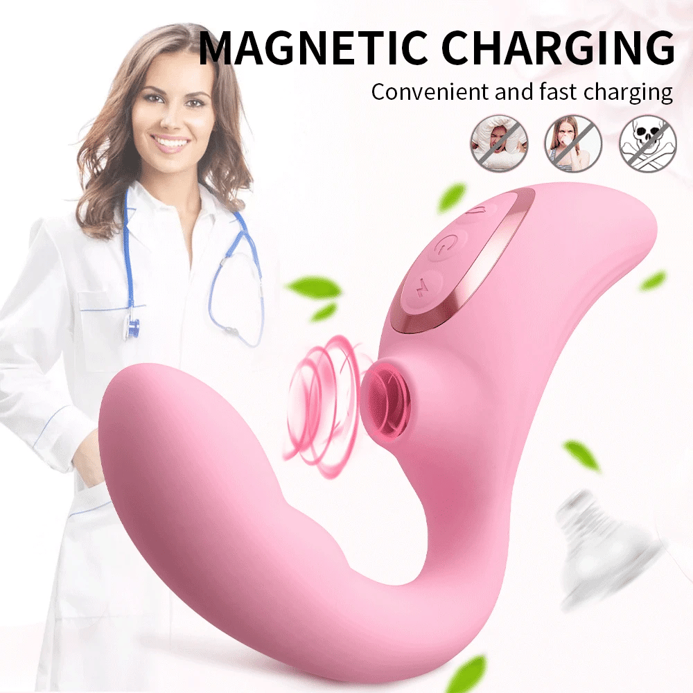 Clit Sucker Dildo Vibrator with Women's Stimulator Licking Nipple Suction Massager Heatable Vagina Masturbator Sex Toy for Woman