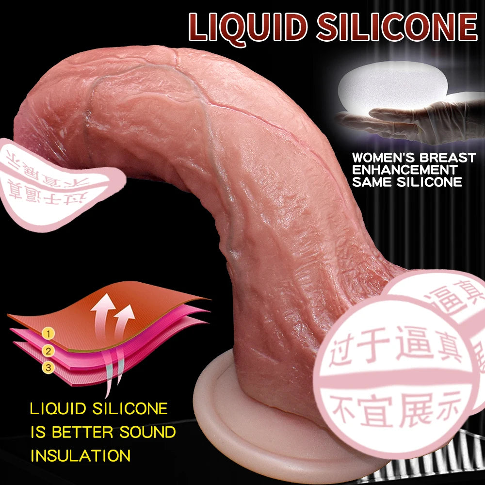 Realistic Silicone Dildo Vibrate with Suction Cup Anal Plug Penis Adult Sex Toys Huge Dildos for Women Rubber Cock Dick Gode 18+