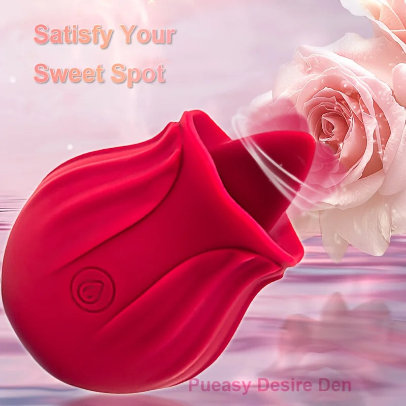 Hot  Sale Rose Tongue Licking Oral Sucking Vibrator for Women Clit Stimulator Female Masturbation Sucker Lick Sex Toy for Women