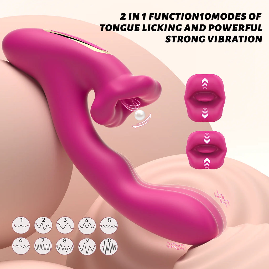 BIUBIU Powerful Vibrator 10 Vibration Modes with Super Suction Lick the Clitoral G Spot Anal Stimulator Wand Sex Toys for Women