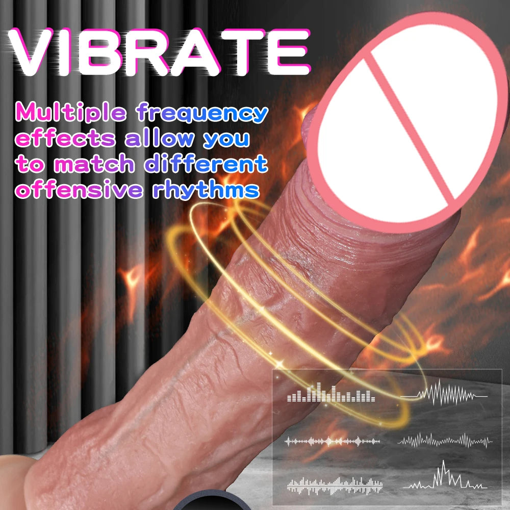 Realistic Silicone Dildo Vibrate with Suction Cup Anal Plug Penis Adult Sex Toys Huge Dildos for Women Rubber Cock Dick Gode 18+