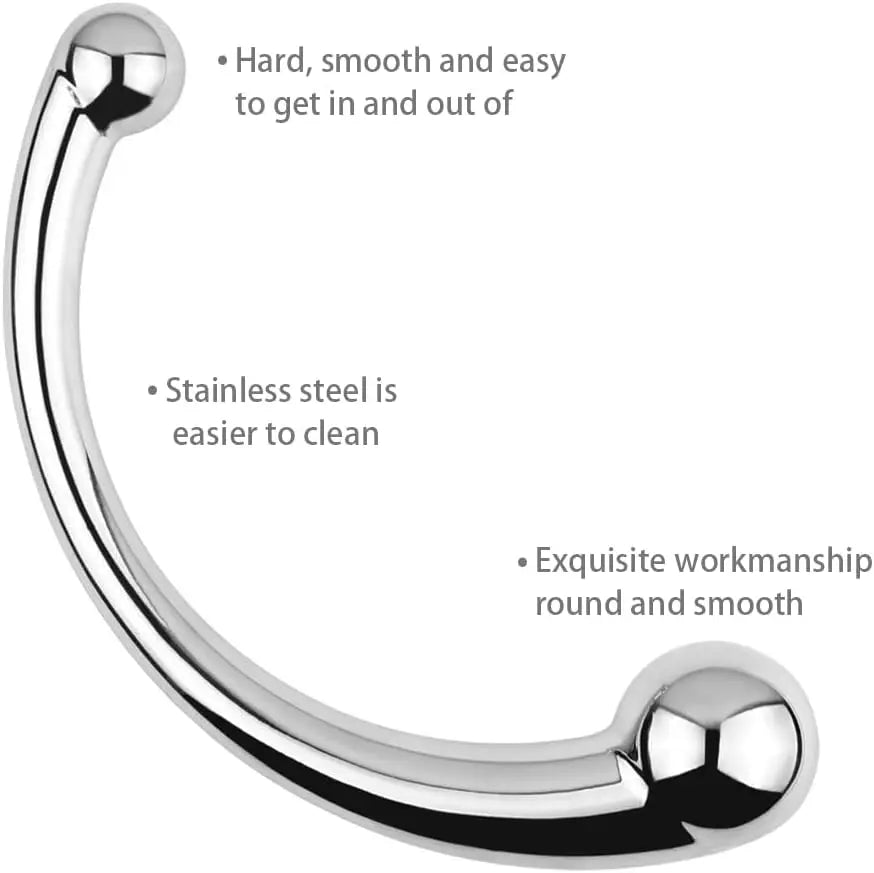 Double Ended Stainless Steel G Spot Wand Massage Stick Pure Metal Penis P-Spot Stimulator Anal Plug S&M anal dilator